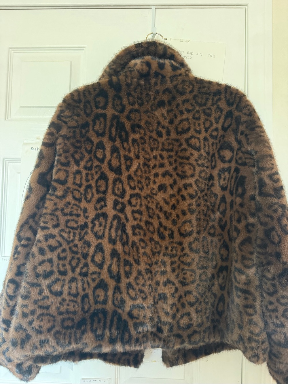 Laundry by Shelli Segal Leopard Faux-Fur Jacket - Brown size large - Picture 8 of 8